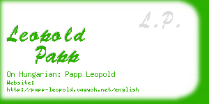 leopold papp business card